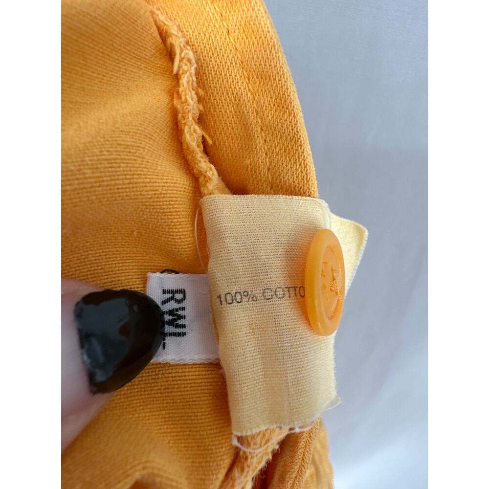 90s Vintage Esprit Shorts Womens Small Yellow High Waist Cotton 80s - Picture 6 of 9